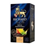 Richard чай черный Royal Peach & Mint, 25 пакетиков